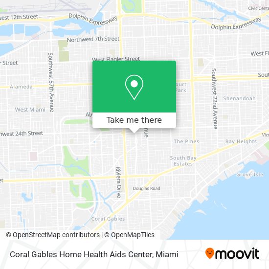 Mapa de Coral Gables Home Health Aids Center