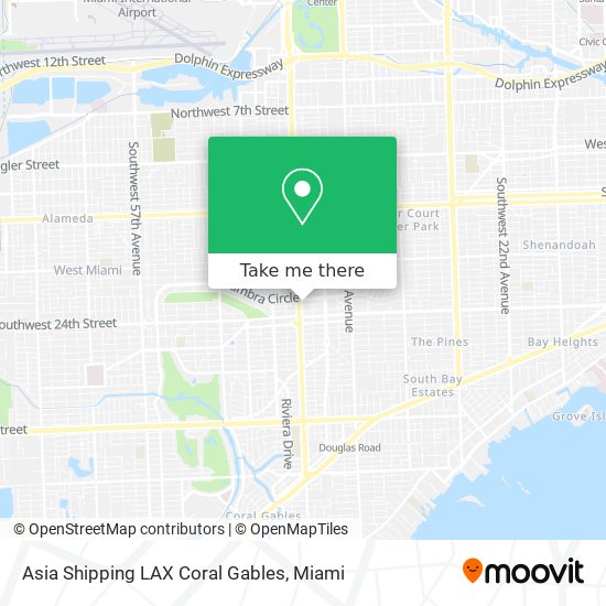 Asia Shipping LAX Coral Gables map