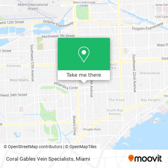 Coral Gables Vein Specialists map