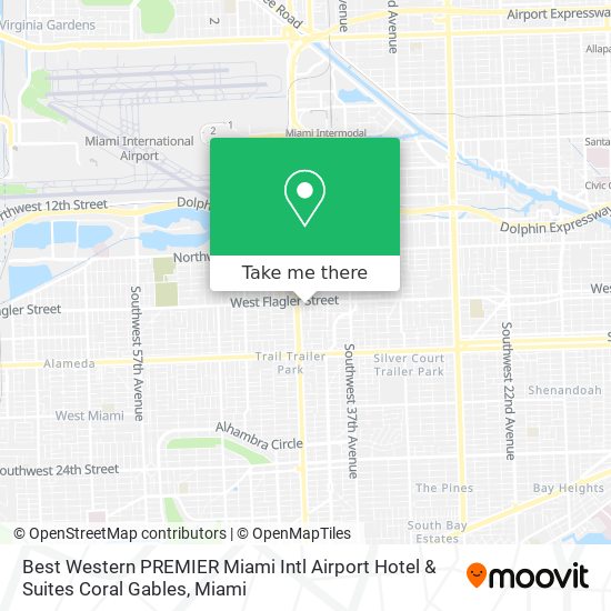 Best Western PREMIER Miami Intl Airport Hotel & Suites Coral Gables map