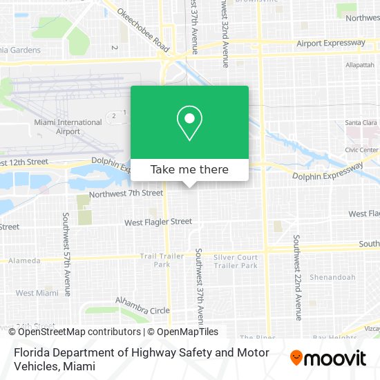 Florida Department of Highway Safety and Motor Vehicles map