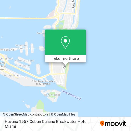 Havana 1957 Cuban Cuisine Breakwater Hotel map