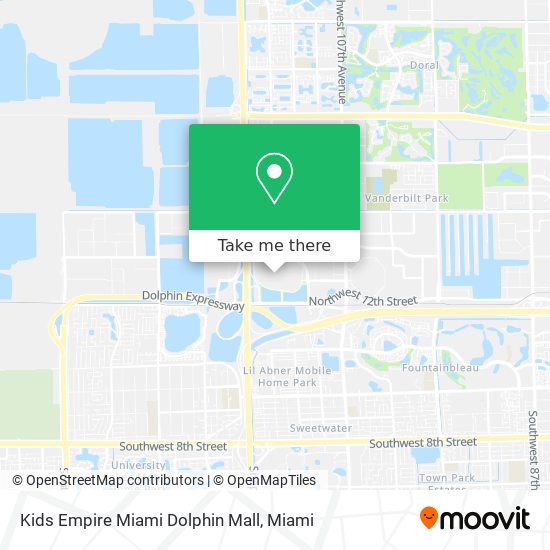 Kids Empire Miami Dolphin Mall map