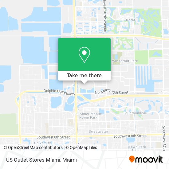 US Outlet Stores Miami map