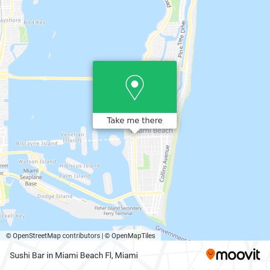 Mapa de Sushi Bar in Miami Beach Fl