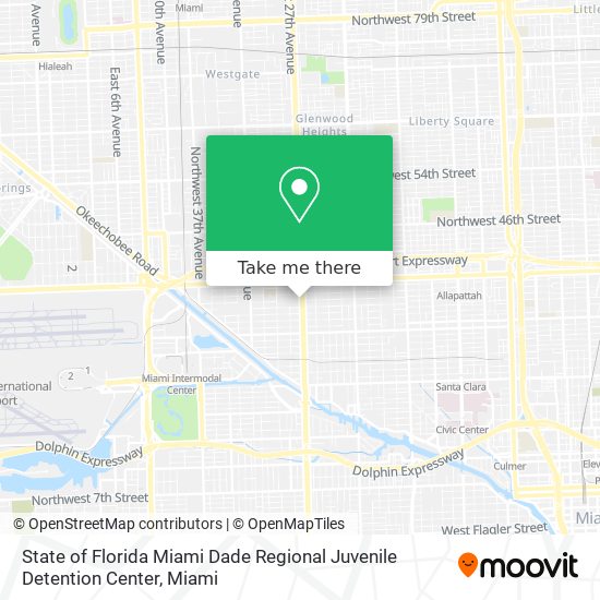 State of Florida Miami Dade Regional Juvenile Detention Center map