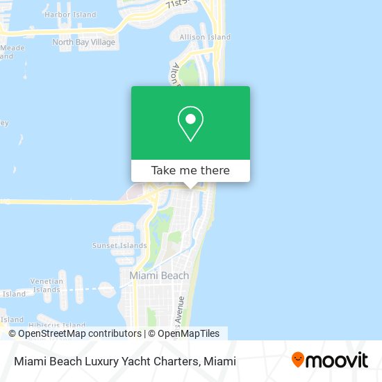 Mapa de Miami Beach Luxury Yacht Charters