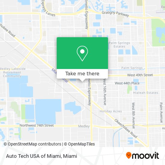 Auto Tech USA of Miami map