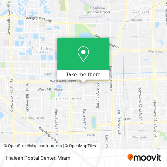 Mapa de Hialeah Postal Center