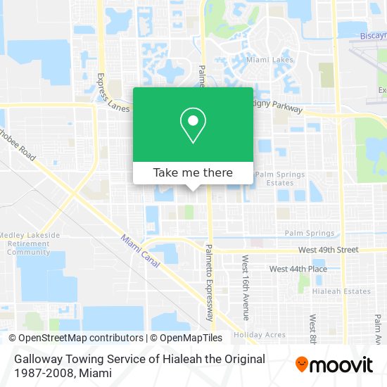 Mapa de Galloway Towing Service of Hialeah the Original 1987-2008