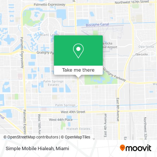 Mapa de Simple Mobile Hialeah