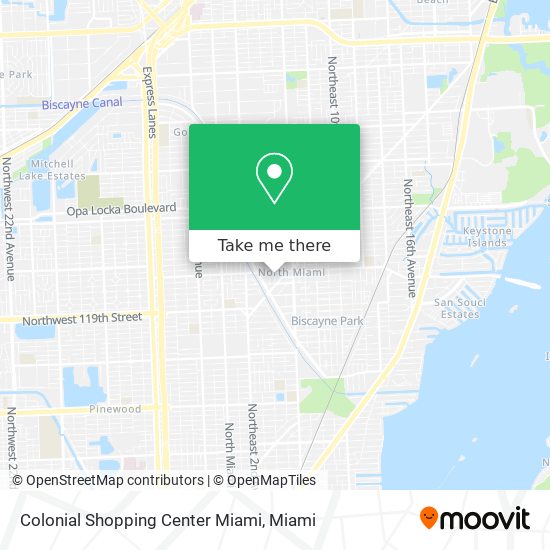 Colonial Shopping Center Miami map