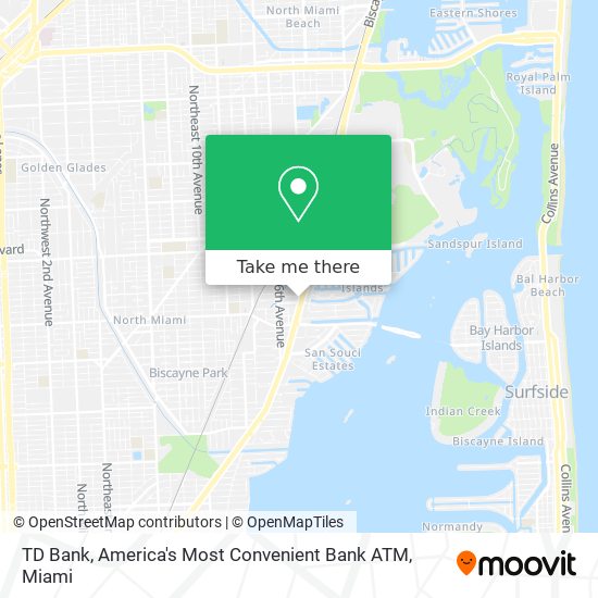 Mapa de TD Bank, America's Most Convenient Bank ATM