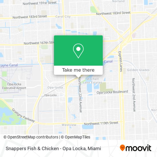 Snappers Fish & Chicken - Opa Locka map