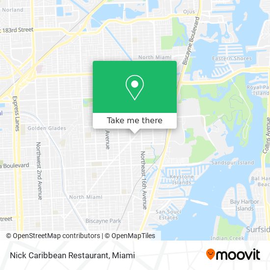 Mapa de Nick Caribbean Restaurant