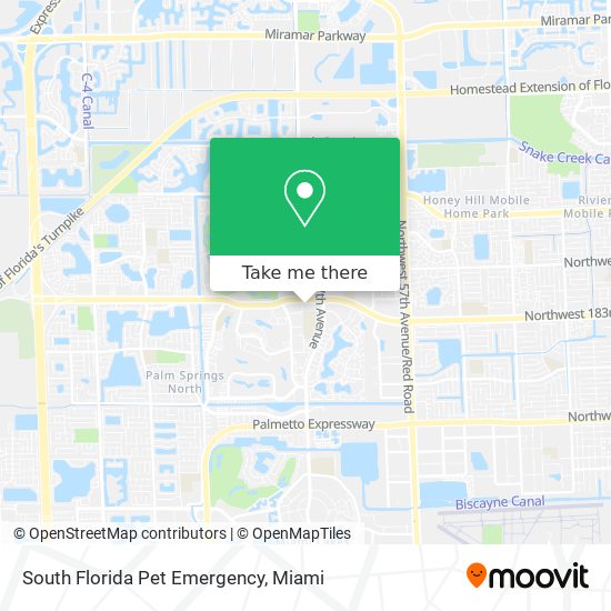 Mapa de South Florida Pet Emergency