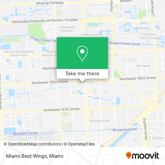 Mapa de Miami Best Wings