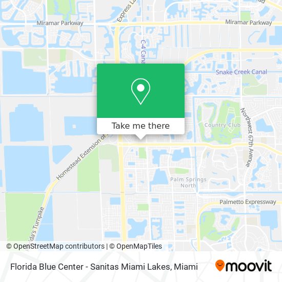 Mapa de Florida Blue Center - Sanitas Miami Lakes