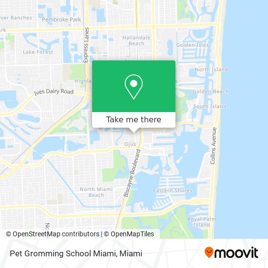 Pet Gromming School Miami map