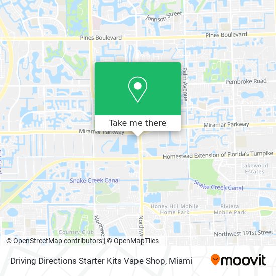 Driving Directions Starter Kits Vape Shop map