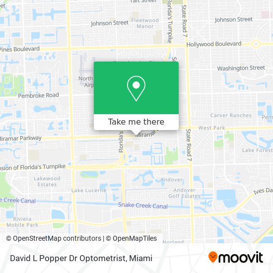 Mapa de David L Popper Dr Optometrist