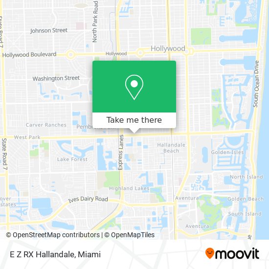 E Z RX Hallandale map