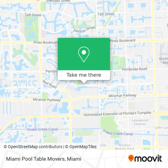 Miami Pool Table Movers map