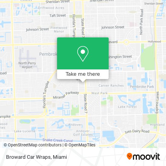 Mapa de Broward Car Wraps