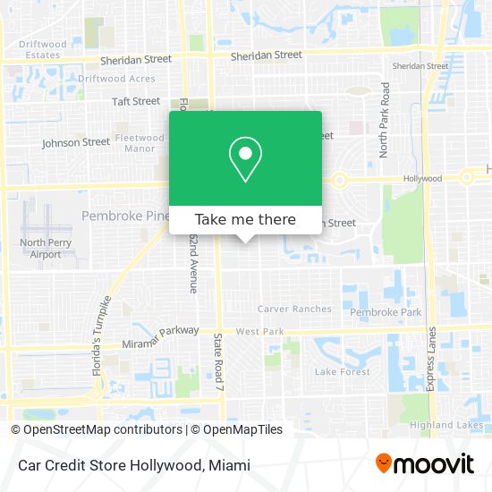 Car Credit Store Hollywood map