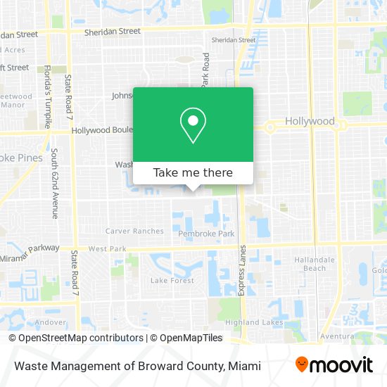 Waste Management of Broward County map