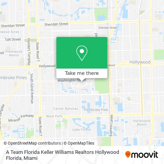 Mapa de A Team Florida Keller Williams Realtors Hollywood Florida