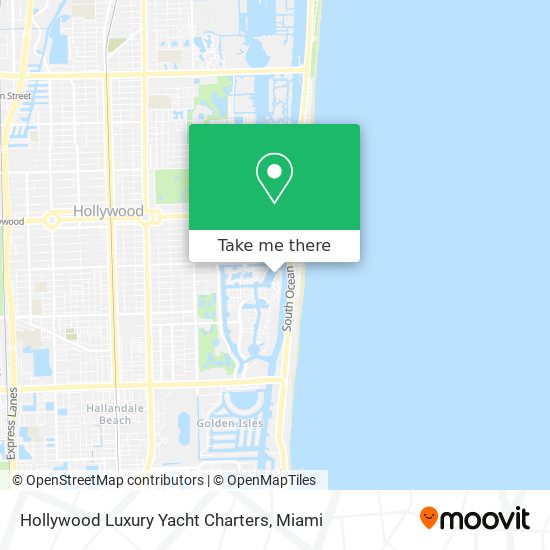 Hollywood Luxury Yacht Charters map