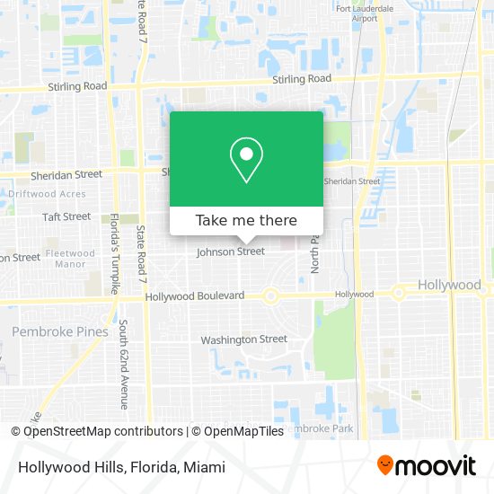 Mapa de Hollywood Hills, Florida