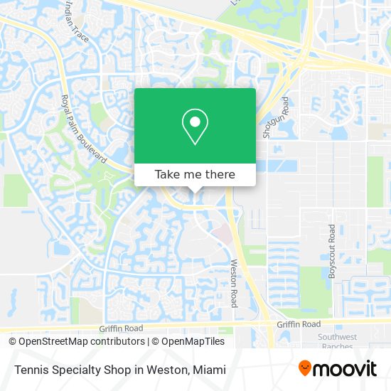 Tennis Specialty Shop in Weston map