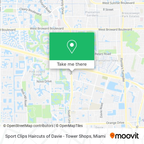 Mapa de Sport Clips Haircuts of Davie - Tower Shops