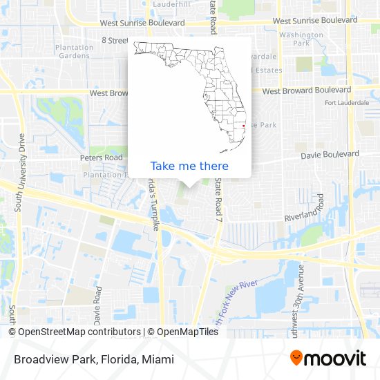 Broadview Park, Florida map