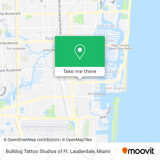 Bulldog Tattoo Studios of Ft. Lauderdale map