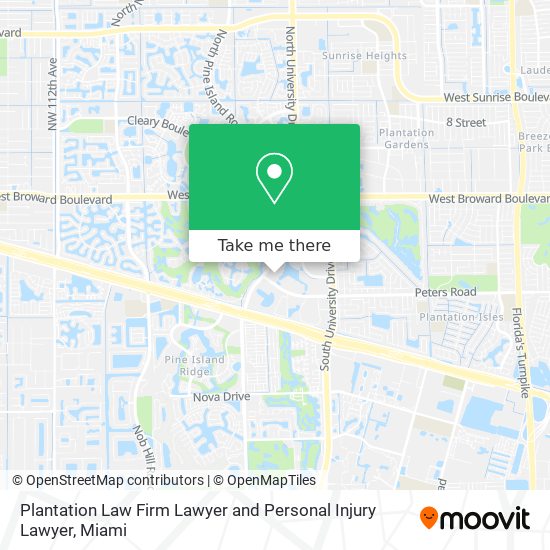 Plantation Law Firm Lawyer and Personal Injury Lawyer map