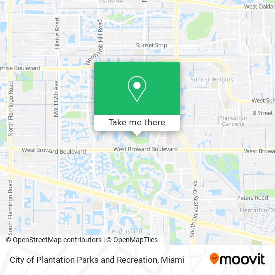 City of Plantation Parks and Recreation map