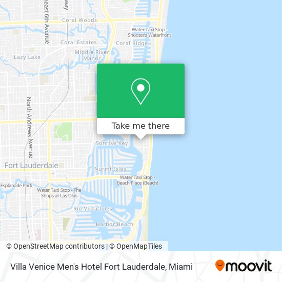 Villa Venice Men's Hotel Fort Lauderdale map