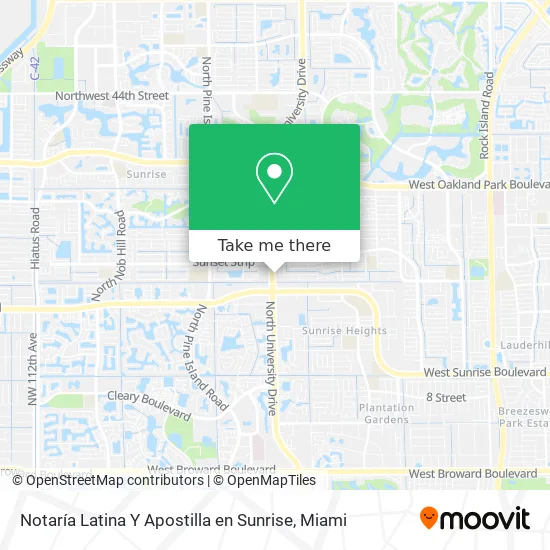Notaría Latina Y Apostilla en Sunrise map