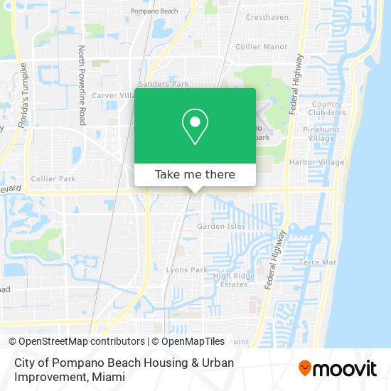 City of Pompano Beach Housing & Urban Improvement map