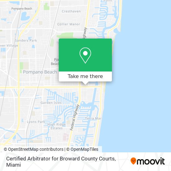 Certified Arbitrator for Broward County Courts map