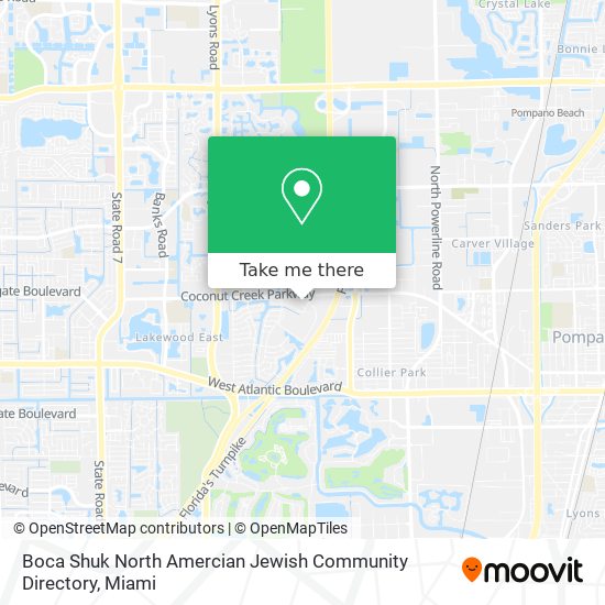 Boca Shuk North Amercian Jewish Community Directory map