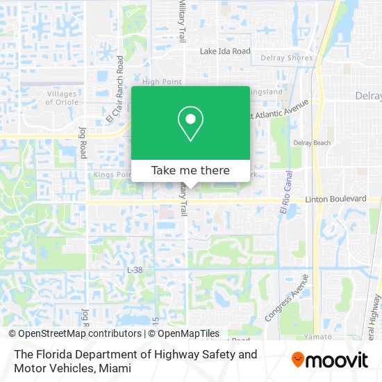 Mapa de The Florida Department of Highway Safety and Motor Vehicles