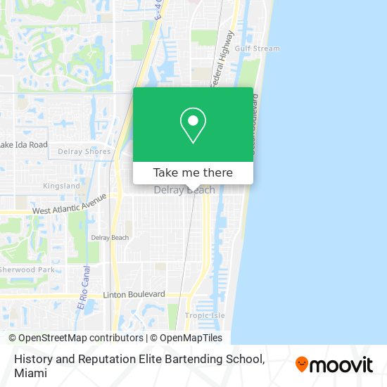 History and Reputation Elite Bartending School map