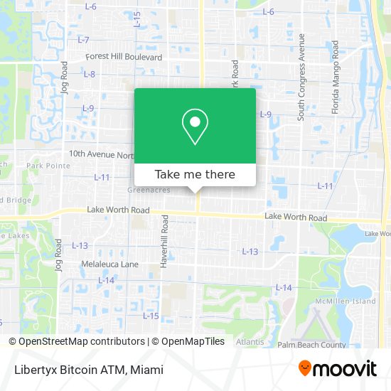 Mapa de Libertyx Bitcoin ATM