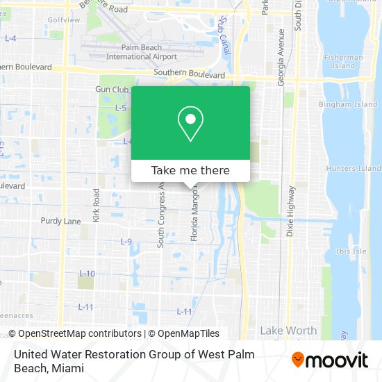 United Water Restoration Group of West Palm Beach map