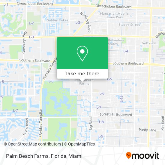 Palm Beach Farms, Florida map
