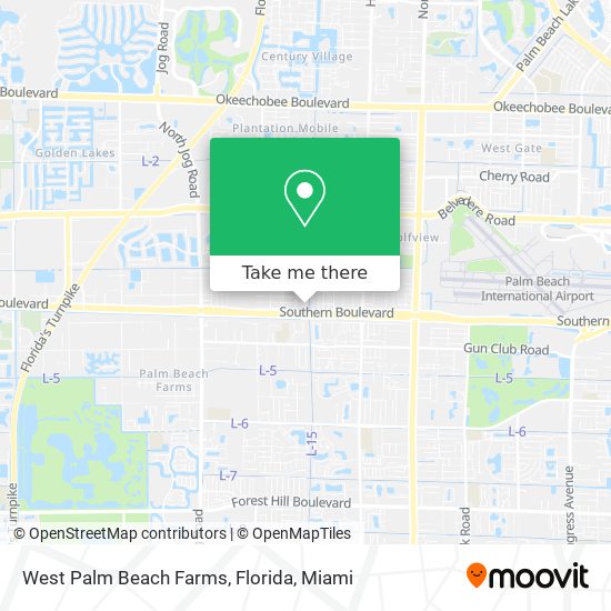 West Palm Beach Farms, Florida map